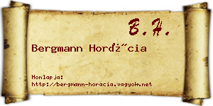 Bergmann Horácia névjegykártya